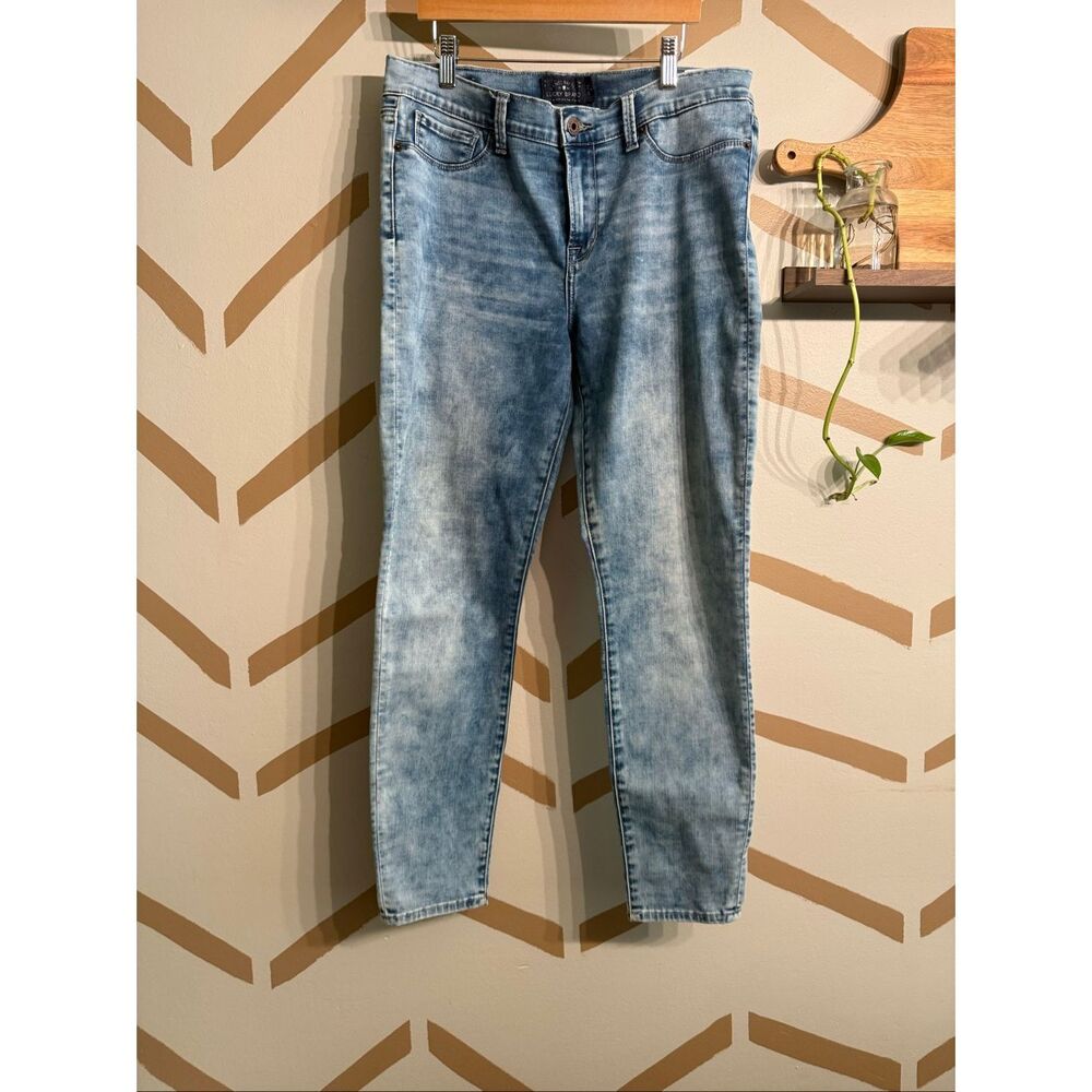 Lucky Brand Light Blue Acid Wash Denim Stretch Brooke Leggings Jeans Size 14